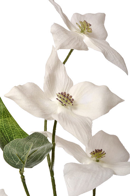 39" Silk Dogwood Spray White