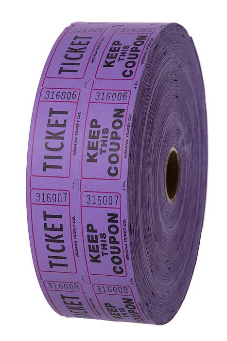 Double Roll Raffle Ticket Purple 1000/roll