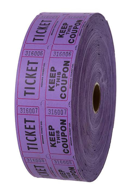 Double Roll Raffle Ticket Purple 1000/roll