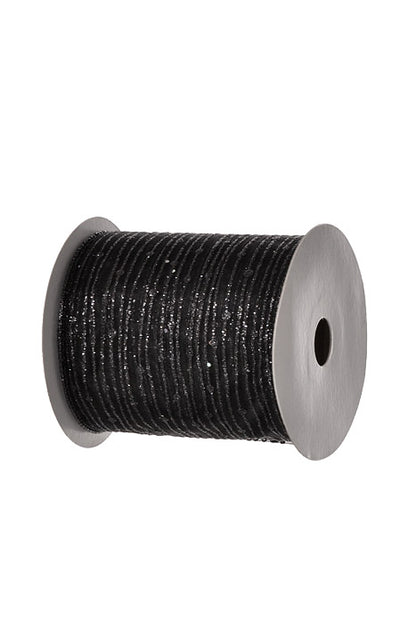 4" X 10Yds Wired Twinkling Ribbon Black/Black