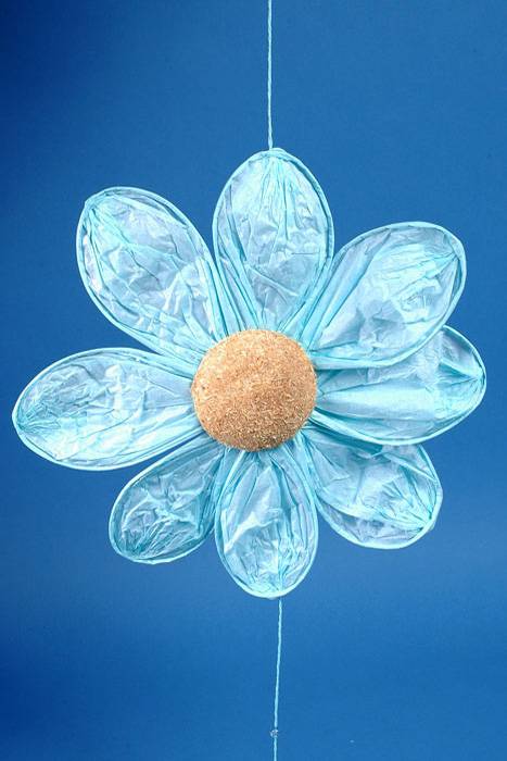 11" X 54" Paper Flower Garland Blue