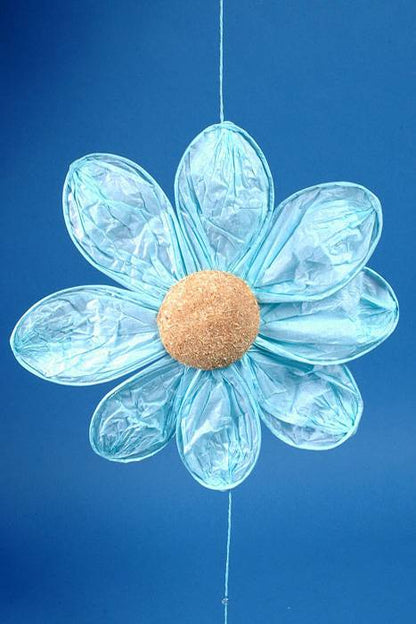 11" X 54" Paper Flower Garland Blue