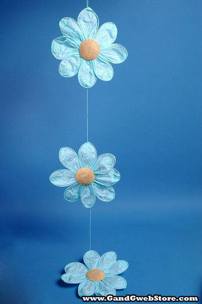 11" X 54" Paper Flower Garland Blue