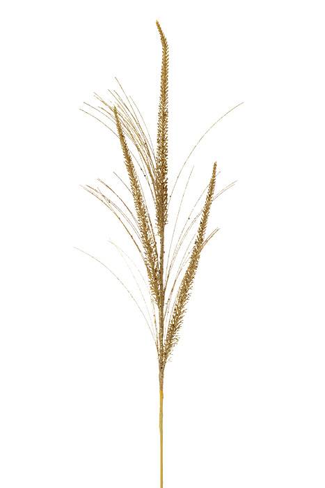 34" Glitter/mica Triple Spike Grass Spray Gold