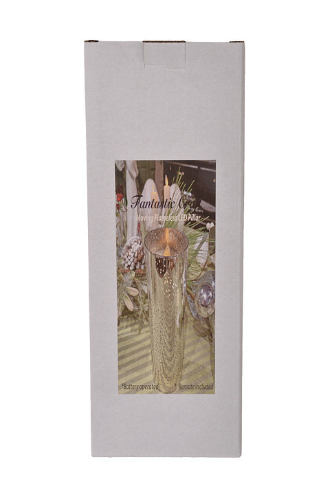3&quot; X 10&quot; Mercury Glass Candle Holder (Silver)