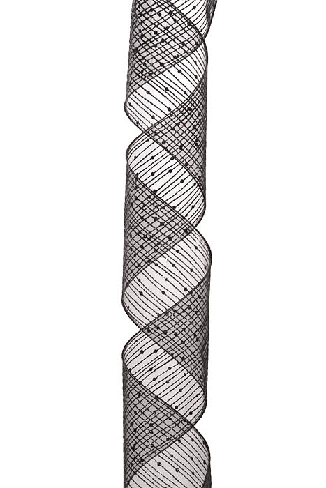 4" X 10Yds Wired Twinkling Ribbon Black/Black