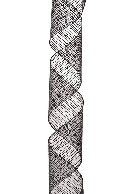 4" X 10Yds Wired Twinkling Ribbon Black/Black