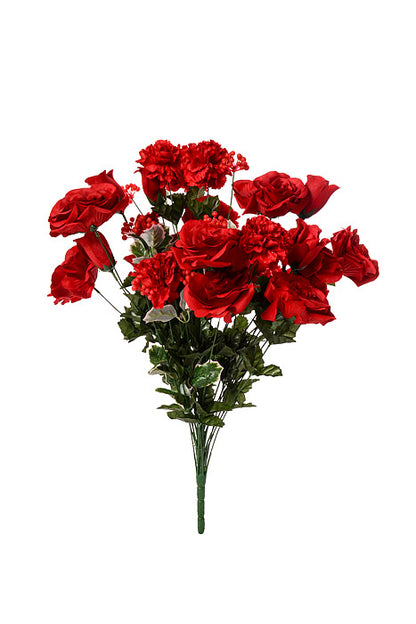 28" Rose Rose Bud Carnation Red