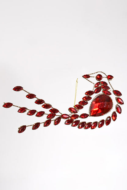 12" Glitter Wire Jeweled Cardinal Ornament Red/Gold