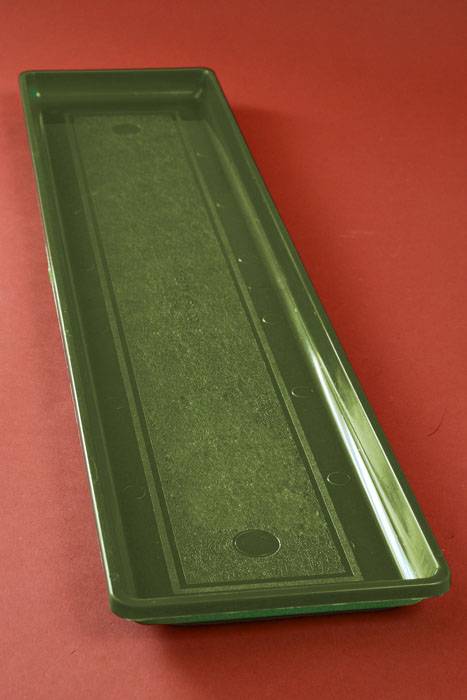 28.25" X 6.5" Flower Box Plastic Tray Sage