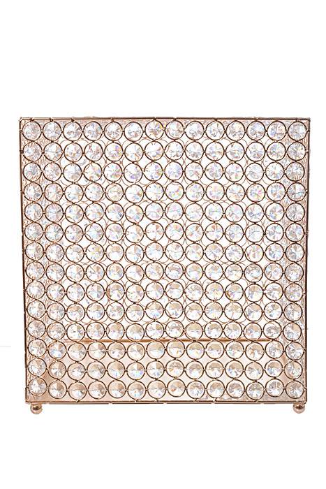 12" Square Crystal Bead Card/money Box Gold