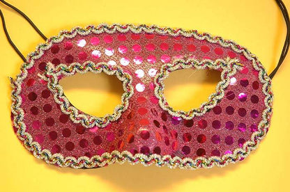 Pkg/12 Mask W/ Ribbon Edge Fuchsia