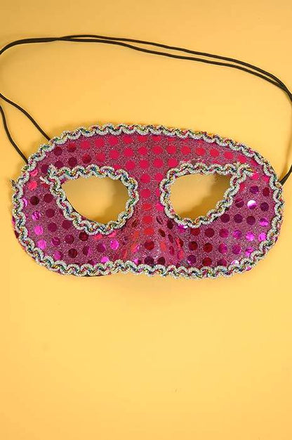 Pkg/12 Mask W/ Ribbon Edge Fuchsia