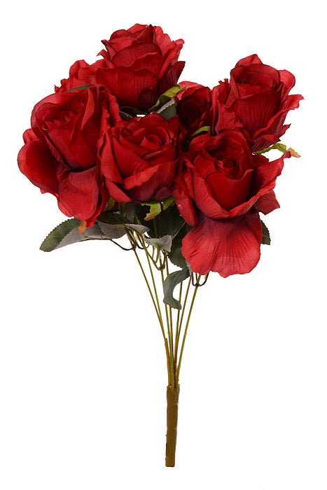 19.5" Silk Rose Bush Red
