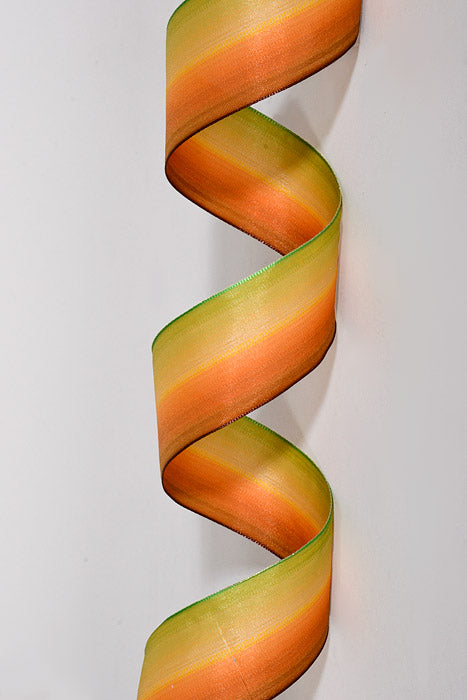 1.5" X 25Yds Wired French Ombre Ribbon Green/Yellow/Orange