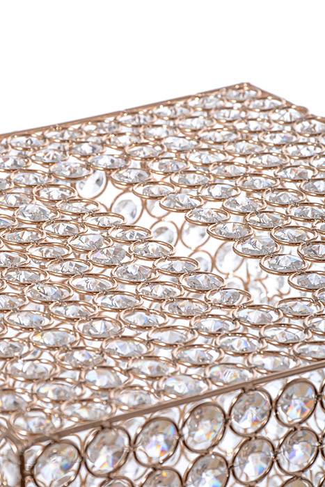 12" Square Crystal Bead Card/money Box Gold
