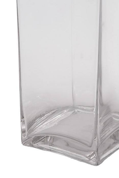 4" X 4" X  15.5" Square Vase Clear