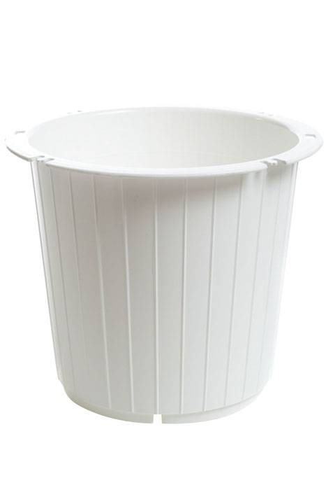 8.5" X 7.5" Plastic Funeral Basket (White)
