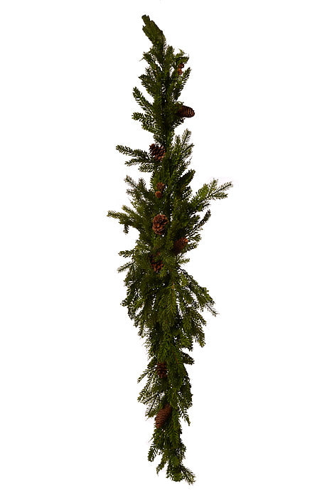 60" Noble Cedar With Cone Swag Garland Natural Green