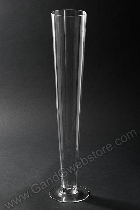 5&quot; X 4.25&quot; X 23.5&quot; Fluted Glass Vase Clear