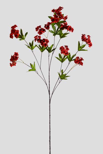 51" Silk Cherry Blossom Spray Dark Red