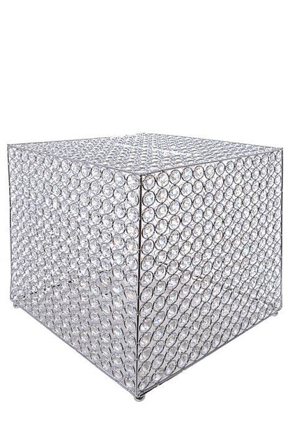 12" Square Crystal Bead Card/money Box Silver