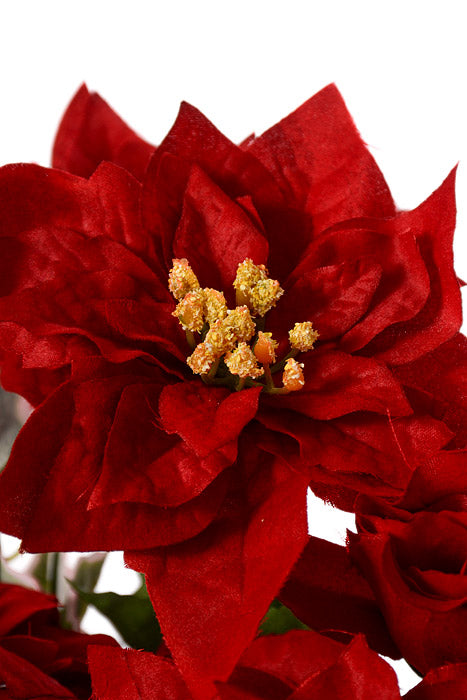 28" Rose/Rose Bud/Poinsettia Red