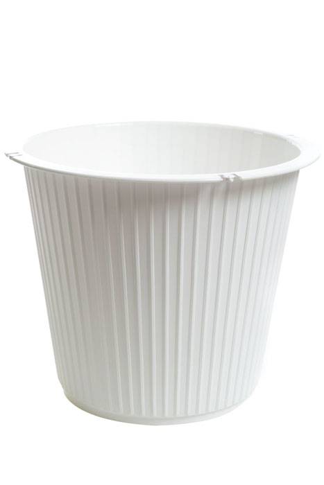 10.75" X 9" Plastic Funeral Basket White