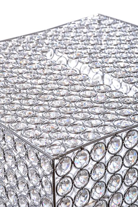 12" Square Crystal Bead Card/money Box Silver