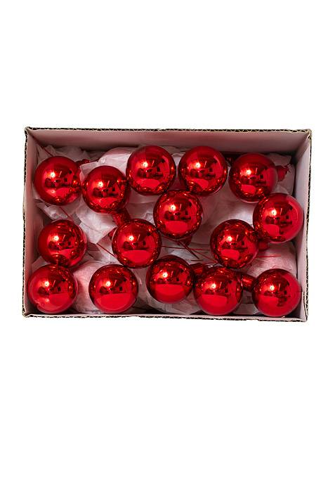 40mm Gloss Glass Ball Ornament Red Pkg/48