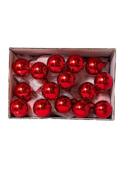 40mm Gloss Glass Ball Ornament Red Pkg/48