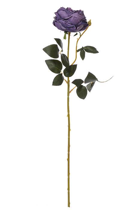 24.5" Silk Cottage Rose Spray Purple