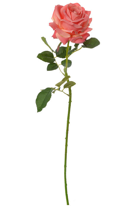 24.5" Silk Rose Spray Coral