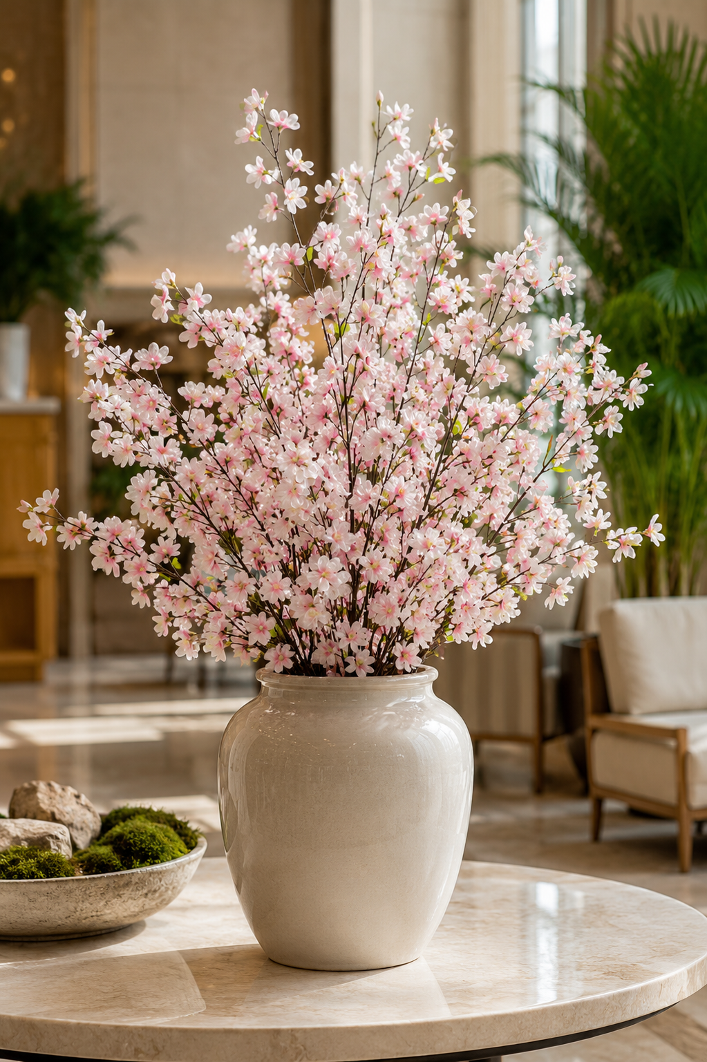 52" Silk Cherry Blossom Spray Pink
