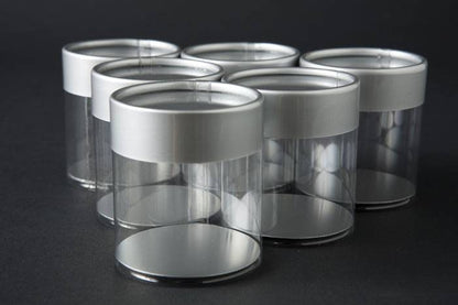 2" X 2" Silver Cylinder Box Pkg/6