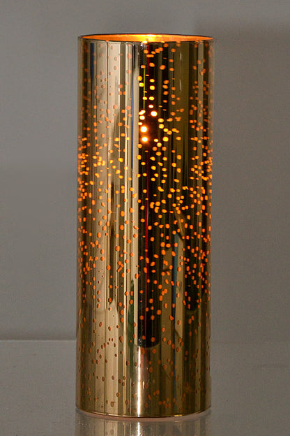 3 x 8" Mercury Glass Candle Gold