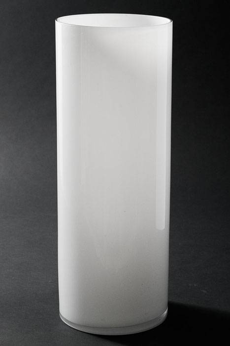 6" X 16" Cylinder Glass Vase White