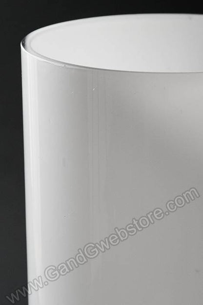 6" X 16" Cylinder Glass Vase White