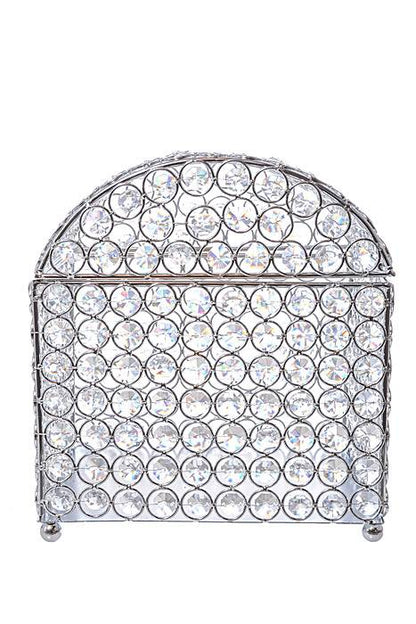 7.75" X 8.5" X 9.25" Crystal Card/money Box Silver