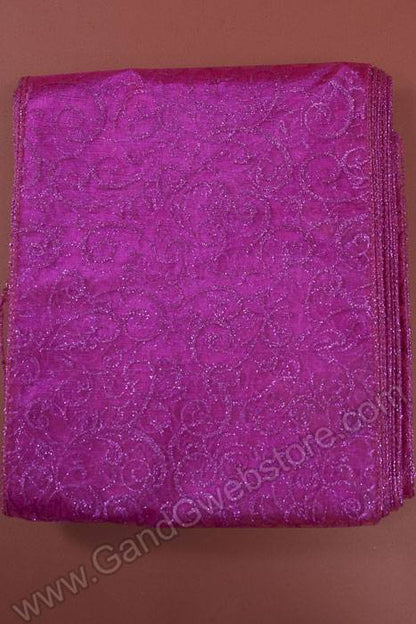 9" X 10ft Sparkle Swirl Organza Fuchsia Pkg/6