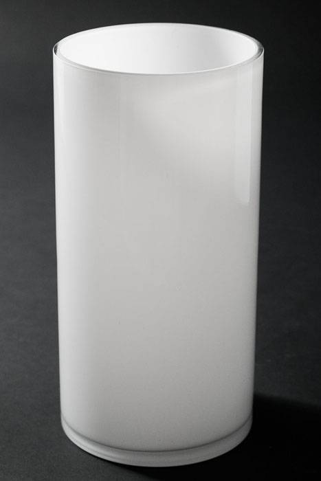 5" X 10" Cylinder Glass Vase White