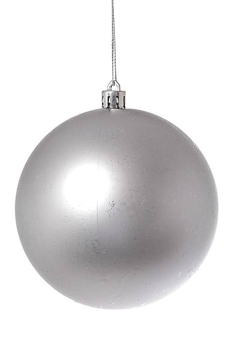 100mm Shiny/matte/glitter Plastic Ball Silver Pkg/6