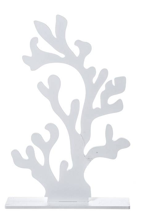 25" Carved Wooden Tree White