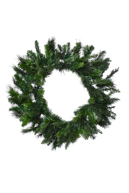30" Lite Deluxe Evergreen Wreath With Clear Lights Green