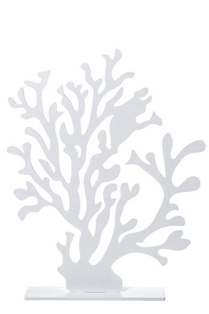 29" Carved Wooden Tree White