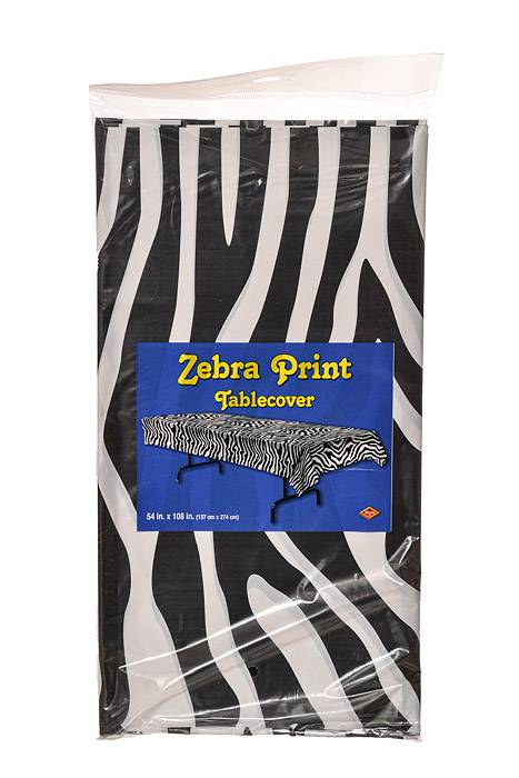 4.5Ft x 9Ft Zebra Print Table cover Black/White