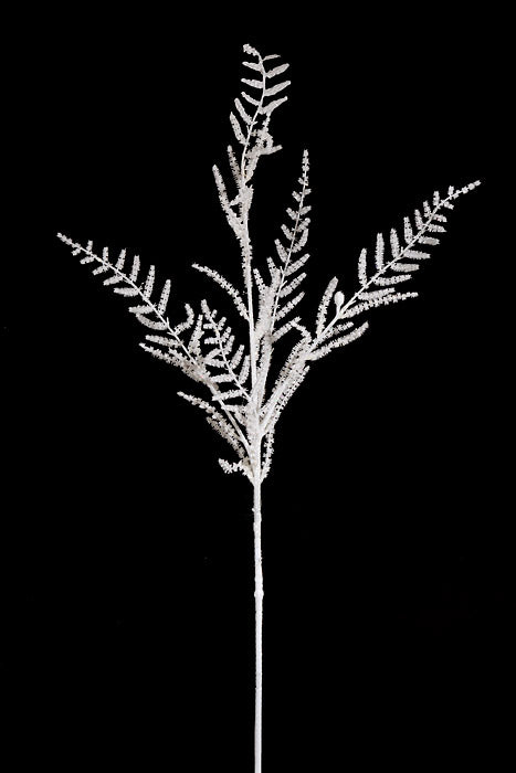 45" Lazer Glittered Pine Spray White