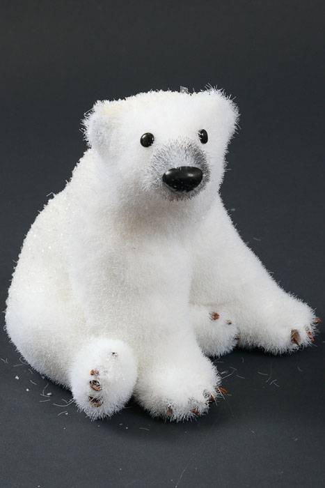 7" Sitting Polar Bear Cub White