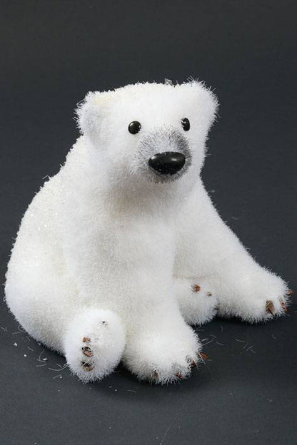 7" Sitting Polar Bear Cub White