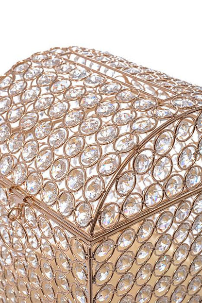 7.75" X 8.5" X 9.25" Crystal Card/money Box Gold